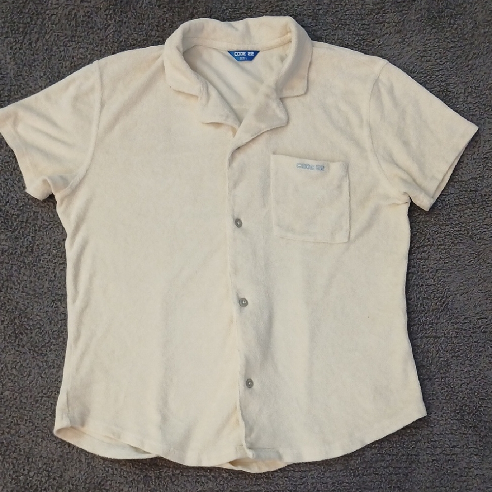 Beige Casual Button Down Shirt